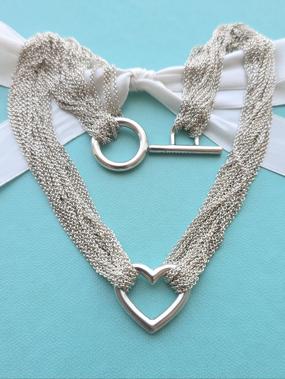 T&Co Retired Multistrand heart toggle necklace